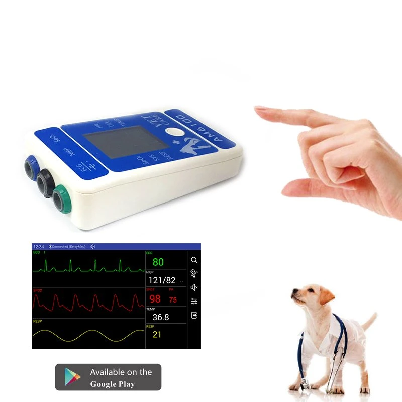 SpO2 Pulse Rate Monitor Lithium Battery Portable Portable Veterinary Monitor