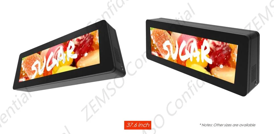 Outdoor Fahrzeug montiert Taxi Top LCD-Display Doppelseite 37,6inch Anzeige Des Ursprünglichen Gestechten Bildschirms