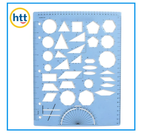 Geometry Drawing Stencil Kids Stationery Teaching Ruler Template Ruler