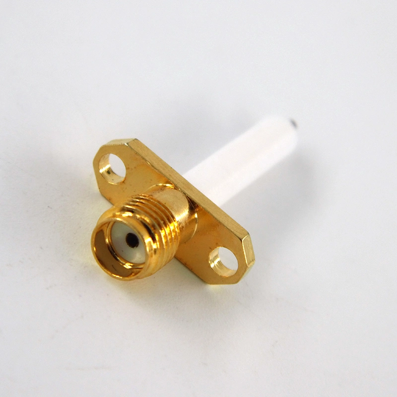 20mm Insulator and 3mm Pin IP67 Electrical 2 Holes Flange Mount Female SMA RF Coaxial Connector