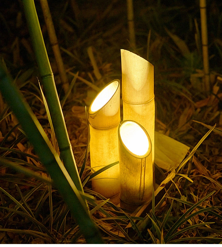 Trending 2022 Outdoors Christmas Holiday Lighting Gardenlawn Landscape Park Square Bamboo Tube and Slub Luminous Resin Wedding Decorative Light