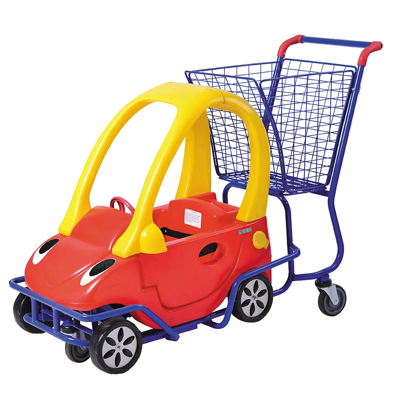 Plastic and Steel Children Shopping Cart for Safety