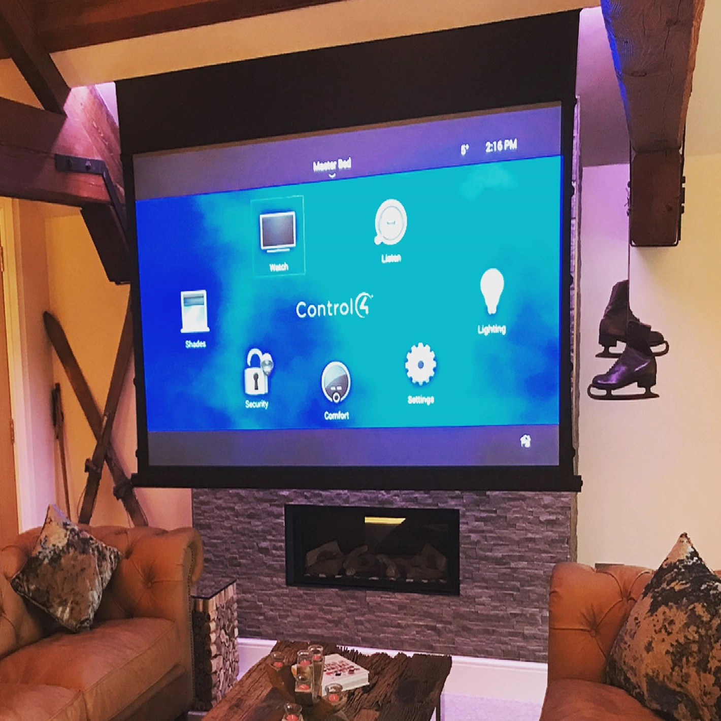 Motorized Home Theater Tab Tensioned Projection Screen