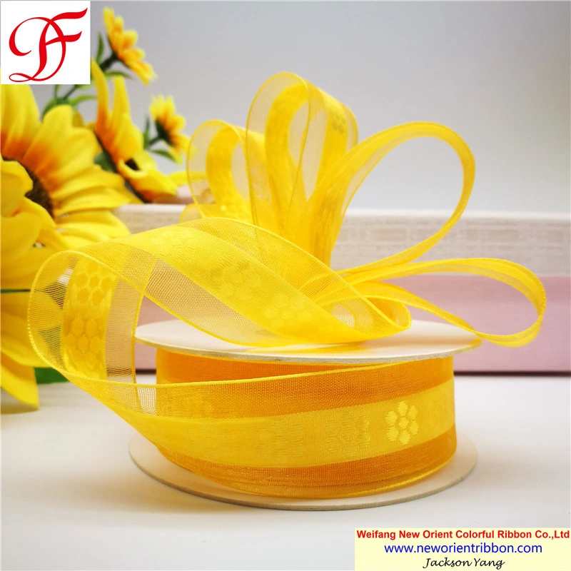 Top and Stable Quality of Organza Ribbon with Stripes at Most Competitive Price for Gifts/Wrapping/Holiday/Decoration/Garment Directly From Leading Factory in C