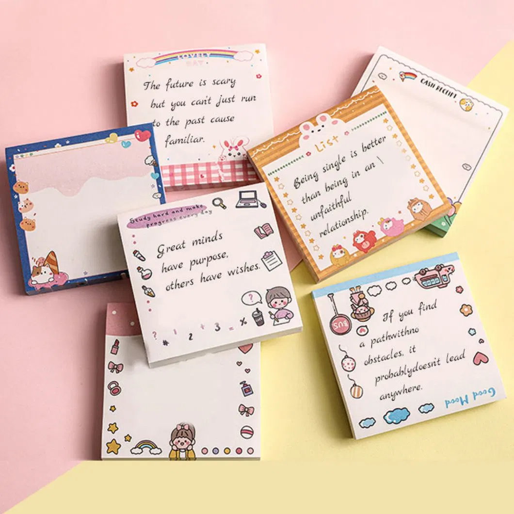 Custom Wholesale Decorative Cute Stationery Cartoon Notas Sticky Nota