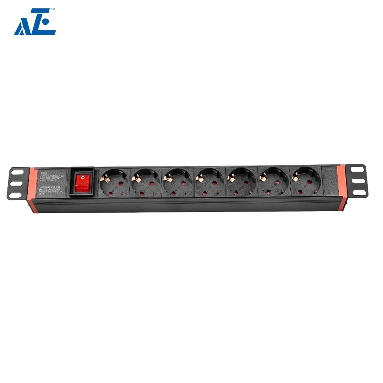 1.5u Rack Mount 6 Ways Germany & Italian PDU with 2p Circuit Breaker