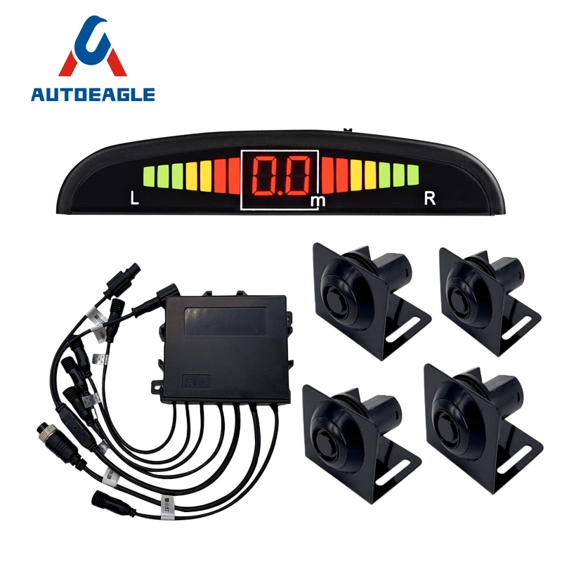 Sensor de estacionamento do camião com 4 sensores LED do radar de marcha-atrás Sistema de detecção do monitor de visualização