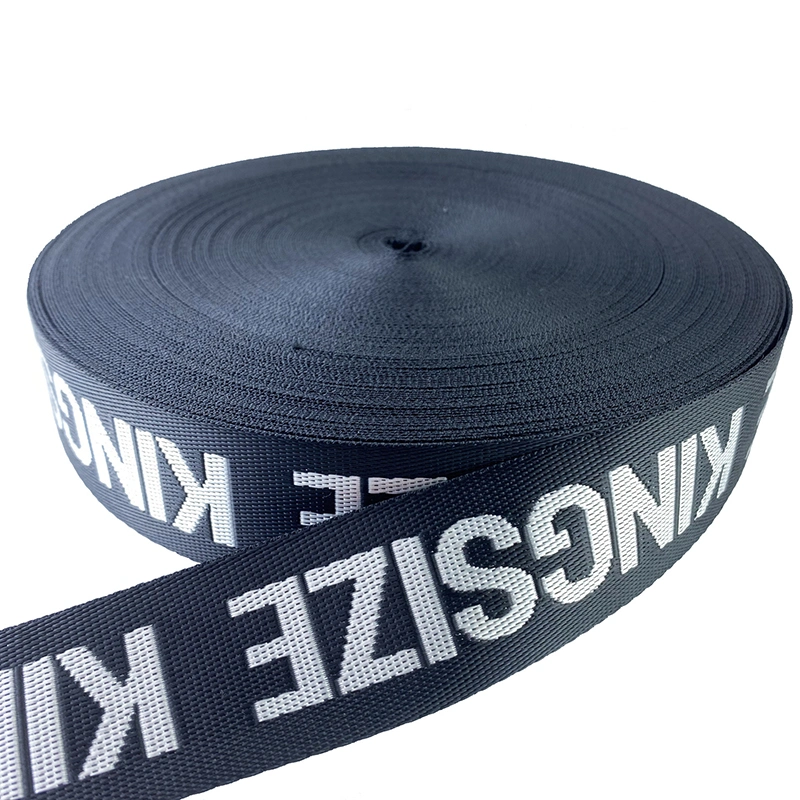 Custom Brand Custom Logo Webbing Colored Polyester Webbing Jacquard Ribbon with Letters