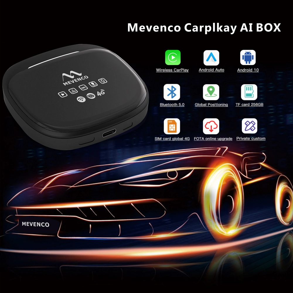 Mevenco Portable Android System Car Play Smart Media Box Wireless Android Auto Apple Carplay Ai Box