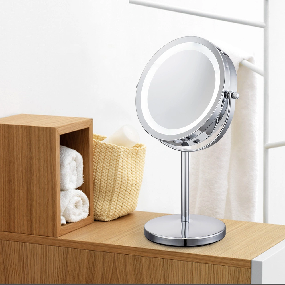 Dailyard Salon 7 Zoll Chrom LED-Stand Vergrößerungs Make-up Schönheit Vergrößerter Spiegel