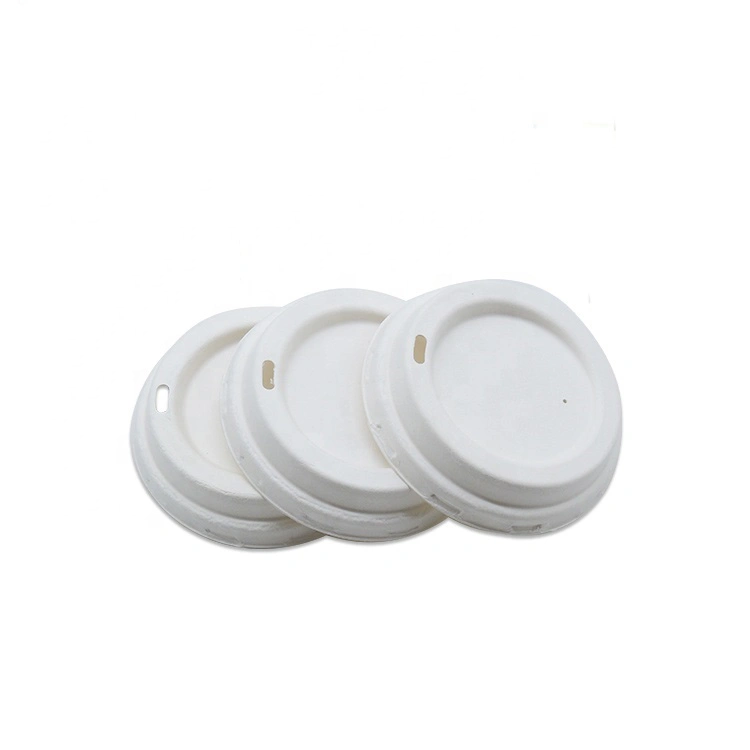 Wholesale/Supplier Dia 90 mm 10oz 12oz 16oz 100%Bio Hot Drinking Sugarcane Bagasse Coffee Cup Lid