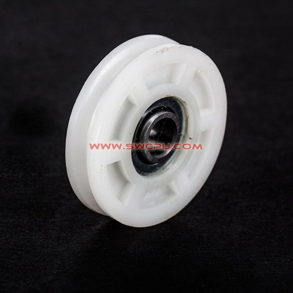 Machining V Groove White Nylon/POM Pulleys Small Plastic Roller Wheels