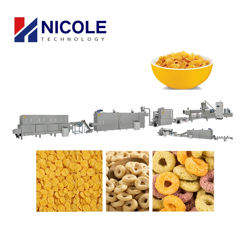 Electric Wheat Rice Corn Flakes Product Line Manufacturer Breakfast Cereal Making Machine