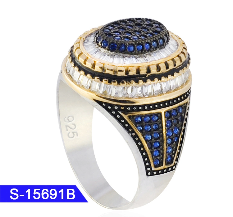 925 Sterling Silver Fashion Jewelry Islamic Micro Pave CZ Stone Ring for Men