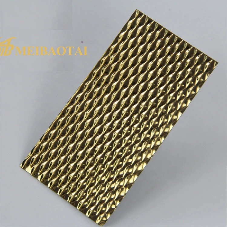 Fashion Embossed Stainless Steel Sheet 3D Wall Panel 201 304 Color Stainless Steel Sheet