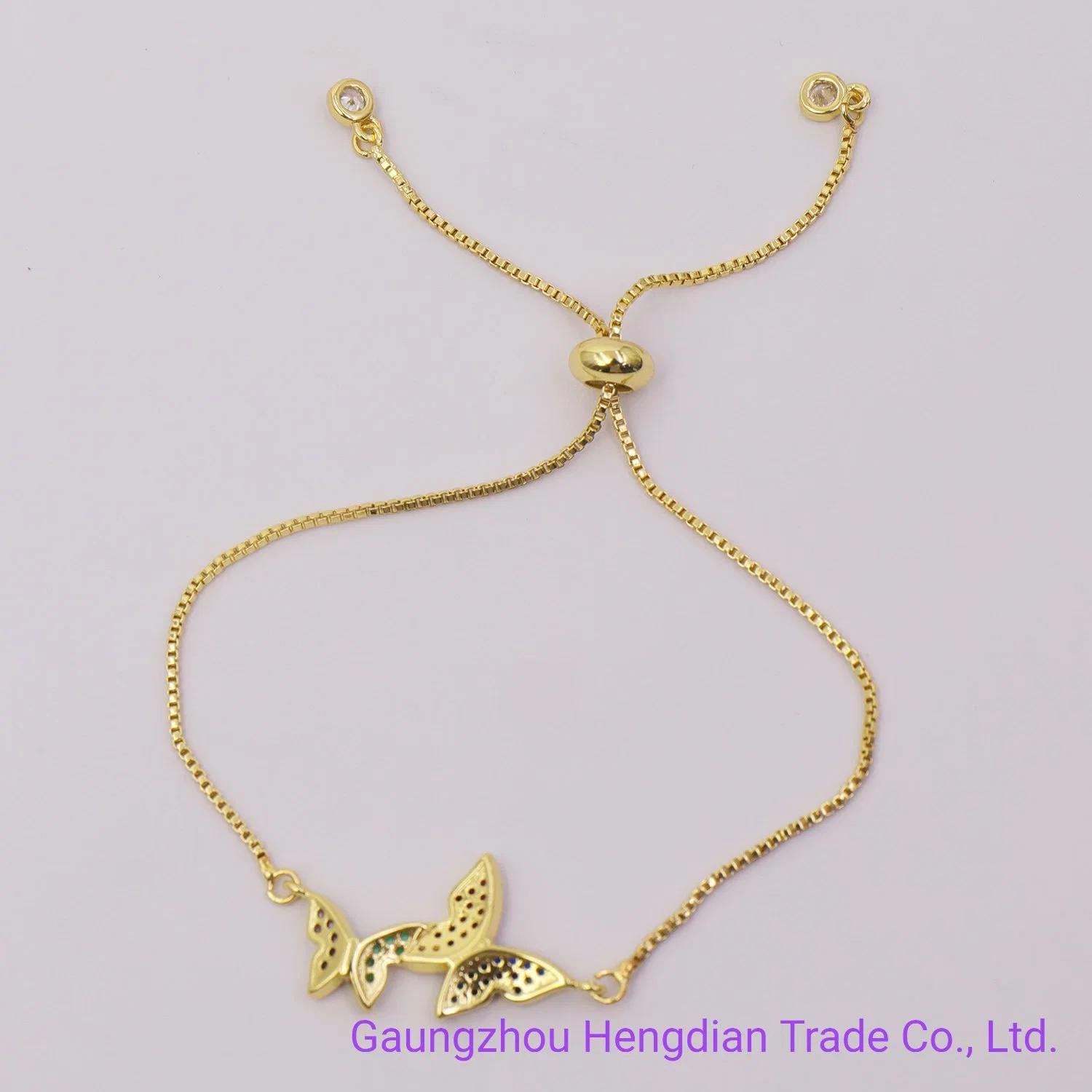 2020 Wholesale/Supplier Fashion 18K Gold Plated Clover Pendant Bracelet Adjustable Accessories