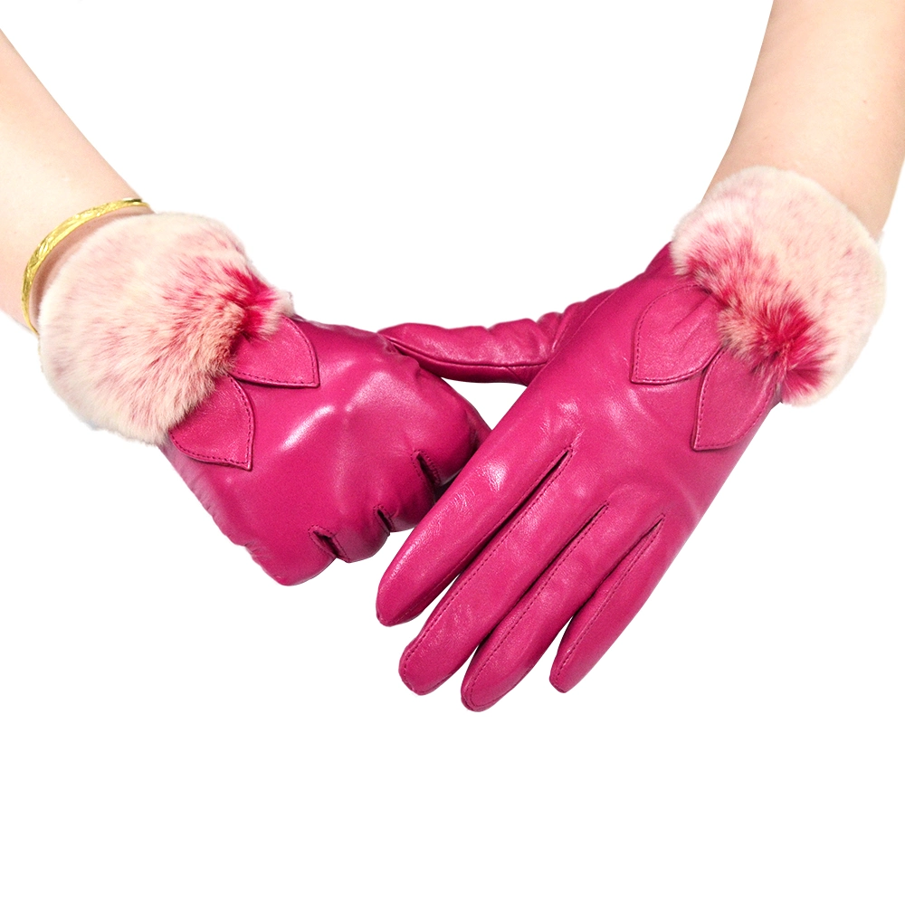 High quality/High cost performance  Customizable Colours Glove Daily Life Usage Sheepskin Gloves Pink Mittens Whole Leather