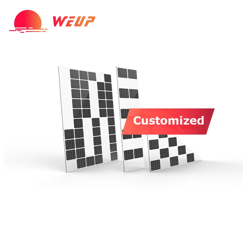 Weup Transparent Customized High Efficiency 360W 370W 380W Building Integrated PV Solar Panel Glass