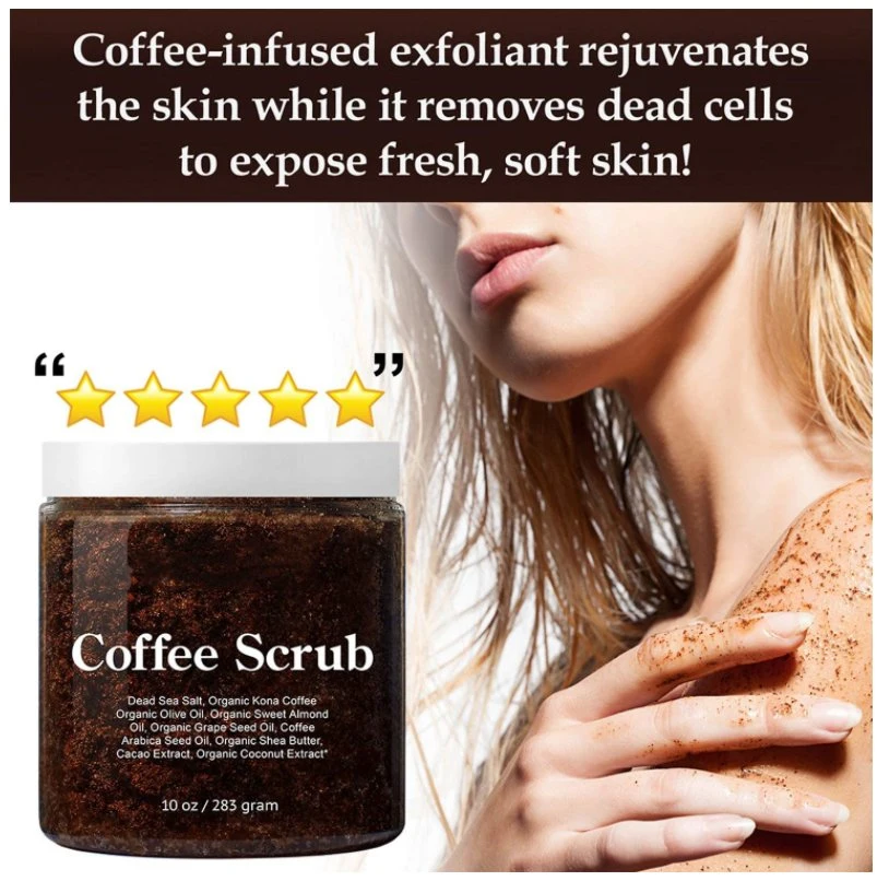 Private Label All Natural Body Scrub for Skin Care Stretch Marks, Acne &amp; Cellulitepure Arabica Coffee Scrub