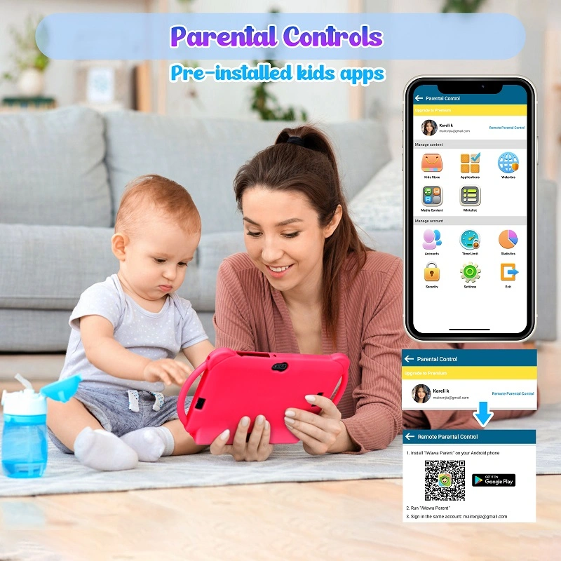 Children Learning Educational Tablet Allwinner A100 Kids Tablets 1024*600 Touch Screen 7 Inch Android 10 11