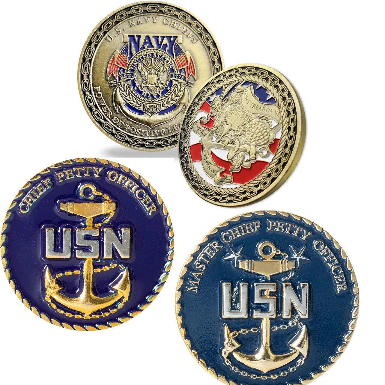 Grabado con una tirada de espionaje militar de Estados Unidos de recuerdo de la Marina de Usn Fabricante China monedas antiguas en 3D el logotipo de metal de aleación de zinc de Artesanía de esmalte personalizado de seguridad de la moneda chapado en oro.