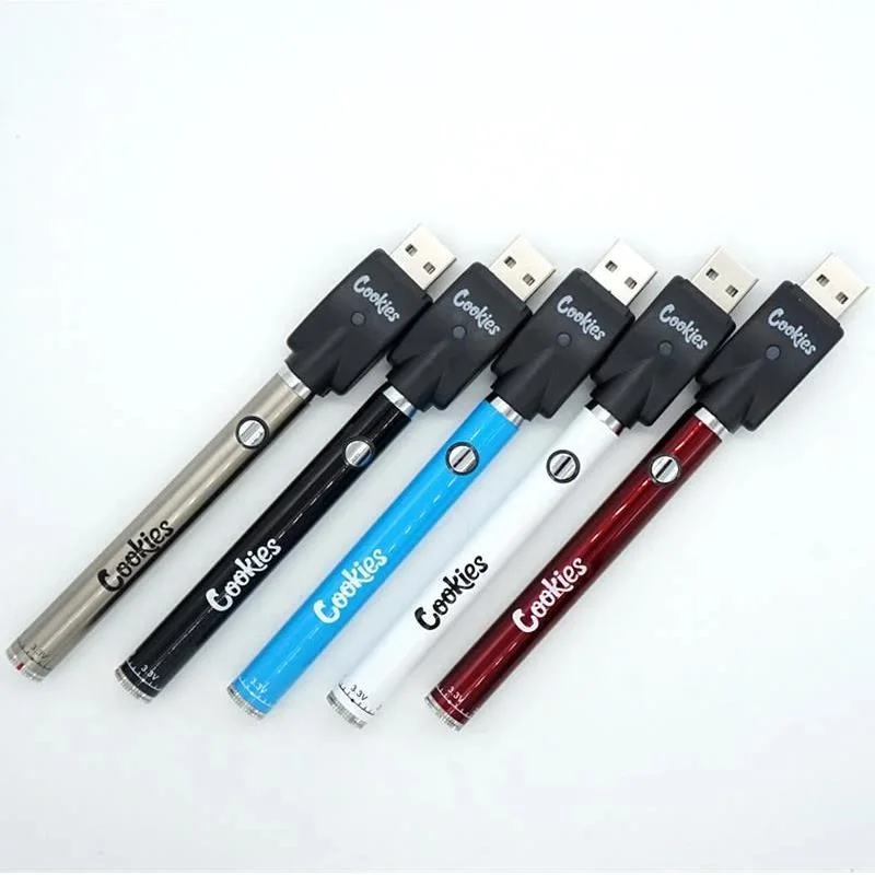Régler la tension de préchauffage nouvelles piles rechargeables USB Micro 350mAh 510 /900mAh Batterie de plume Vape Thread Cookies