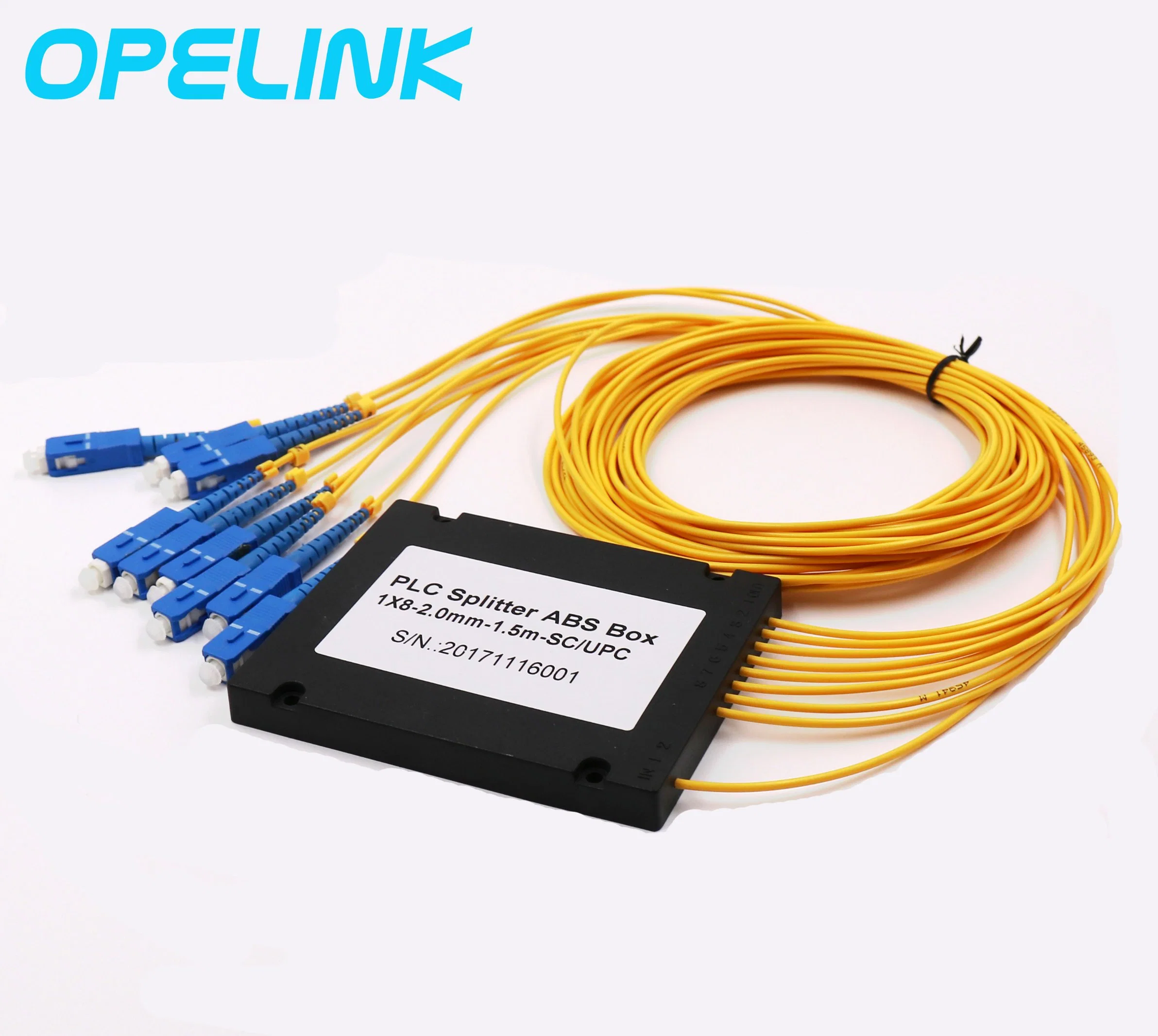 1X8 ABS Box Fiber Optic PLC Splitter with SC/PC Connector