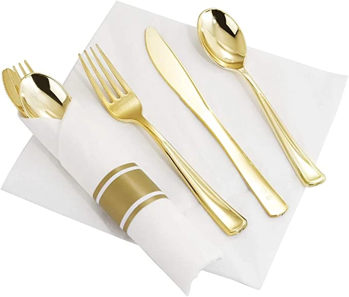 Premium Disposable Silver Cutlery for Wedding and Birthday Party