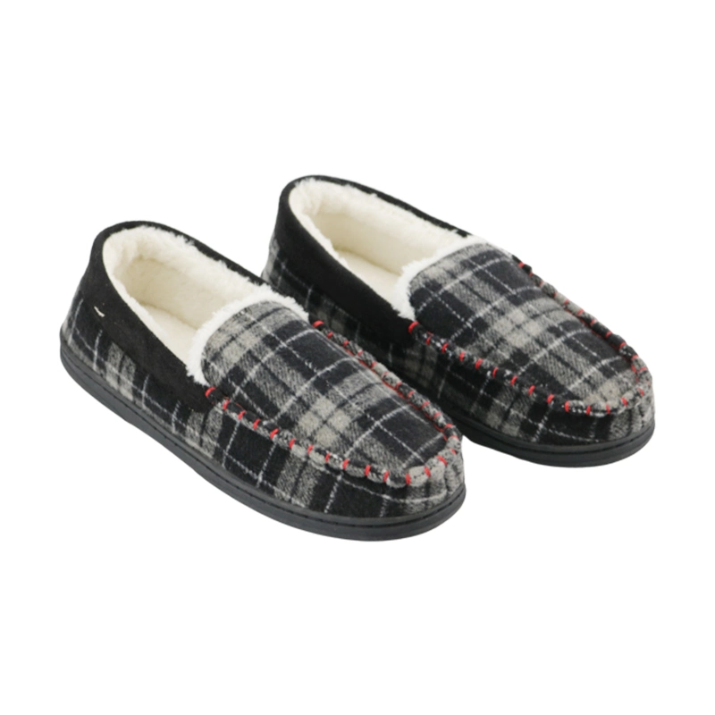 Men's Anti-Slip Casual Breathable Winter Warm Light Soft Round Flat Fluffy House Indoor Outdoor Loafer Work Shoes