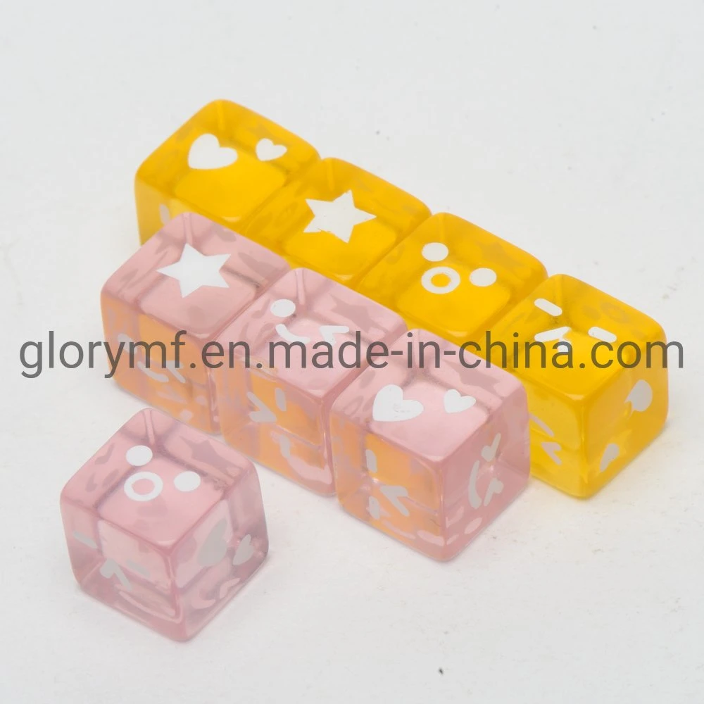 Jeu de petits jouets en plastique de Cube de 10 mm des jetons de jeu de pièces