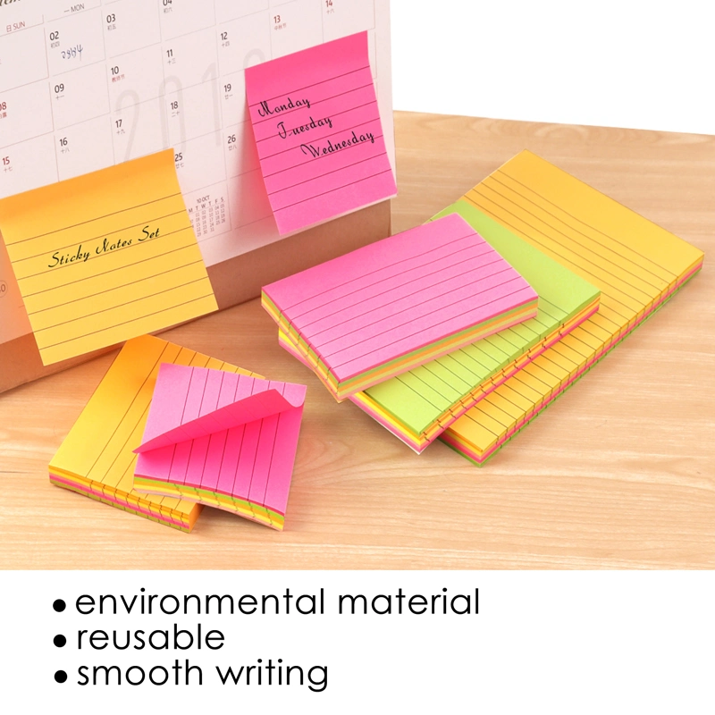 Foska Stationery Paper Self-Stick Sticky Notes with Lines