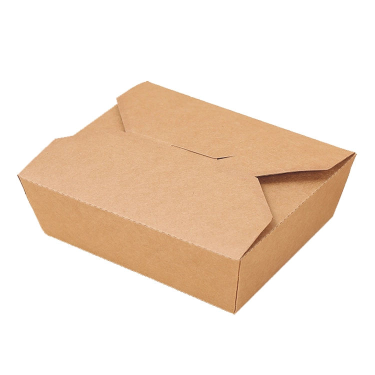 Factory Hot Sale Biodegradable Disposable Kraft Paper Food Container Takeaway Package Boxes