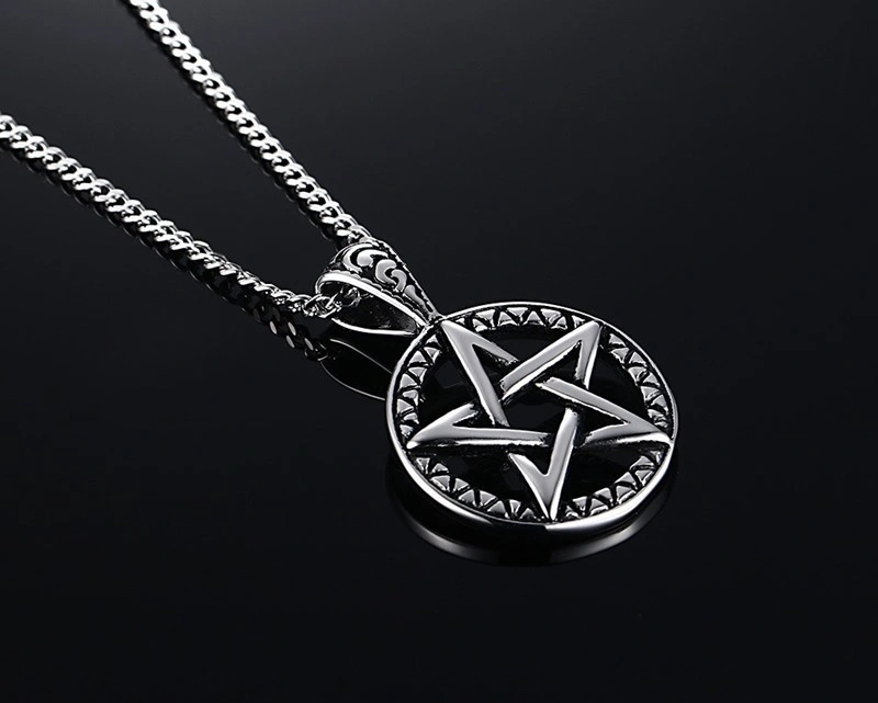 Spot Fashion Jewelry Accessories Wholesale/Supplier 45.4mm Stainless Steel Pentawn Star Cast Pendant European and American Fashion Jewelry