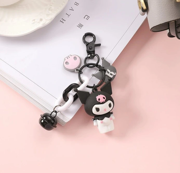 Ruunjoy Kawaii Hello Kitty Keychain Sanrio Anime Cartoon Melody Kuromi Cinnamoroll Toys Cute Pendant Dolls Car Key Ring Girl&Child Gifts