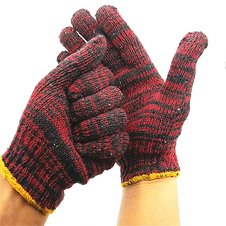 Construction Working Use Cotton Cloth Working Safety Gloves Knitted Colored Gloves