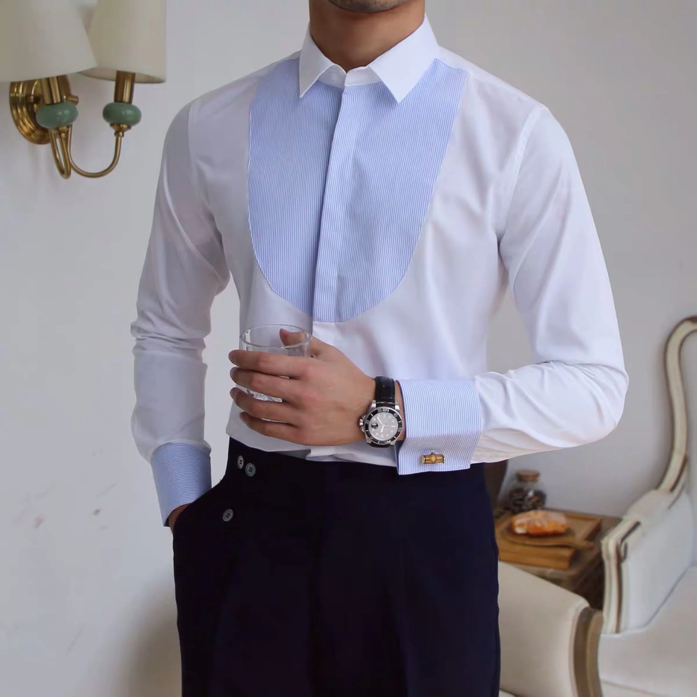 Vêtements de mode d'affaires robe de coton uniforme de l'homme shirts Tee-shirt pour hommes