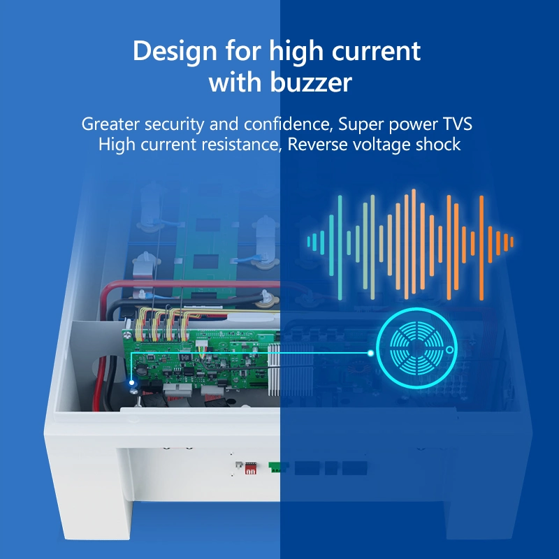 10kw onduleur hybride solaire Batterie LiFePO4 16s 48V 100une batterie lithium-ion Smart BMS BMS avec écran LCD 6 NTC Bluetooth RS485 RS232 peut pour le stockage de l'énergie