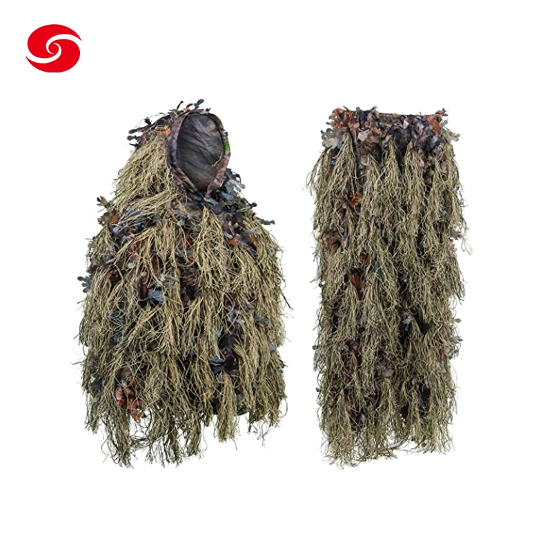 Las hojas en 3D de camuflaje Woodland traje Ghillie ropa militar y los pantalones para la caza de fauna silvestre del airsoft de disparo