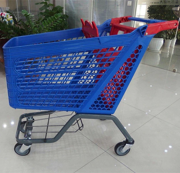 200 L todos los carritos de compras de supermercado de material plástico mano Push Cart