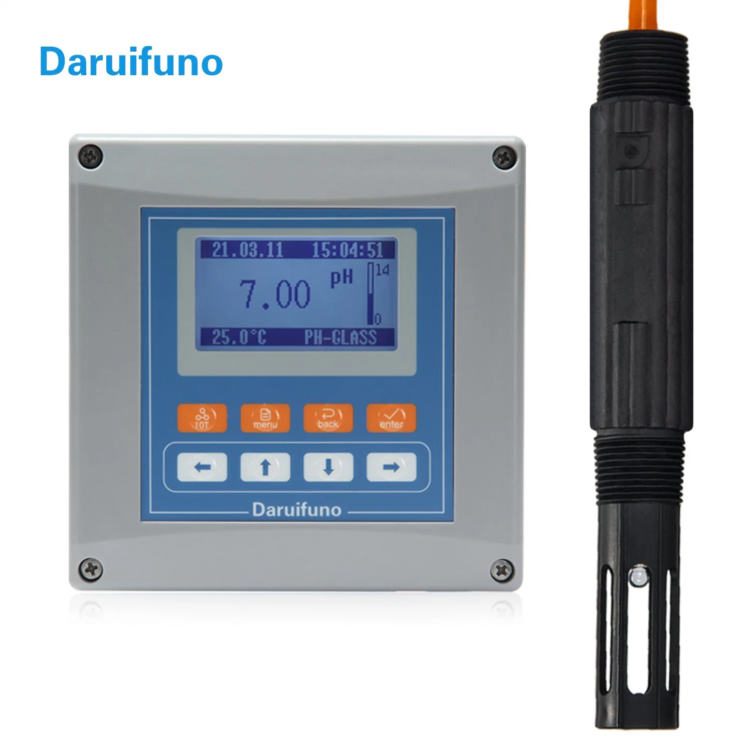 Data Recording Online pH Instrument Water pH ORP Meter for Pure Water pH