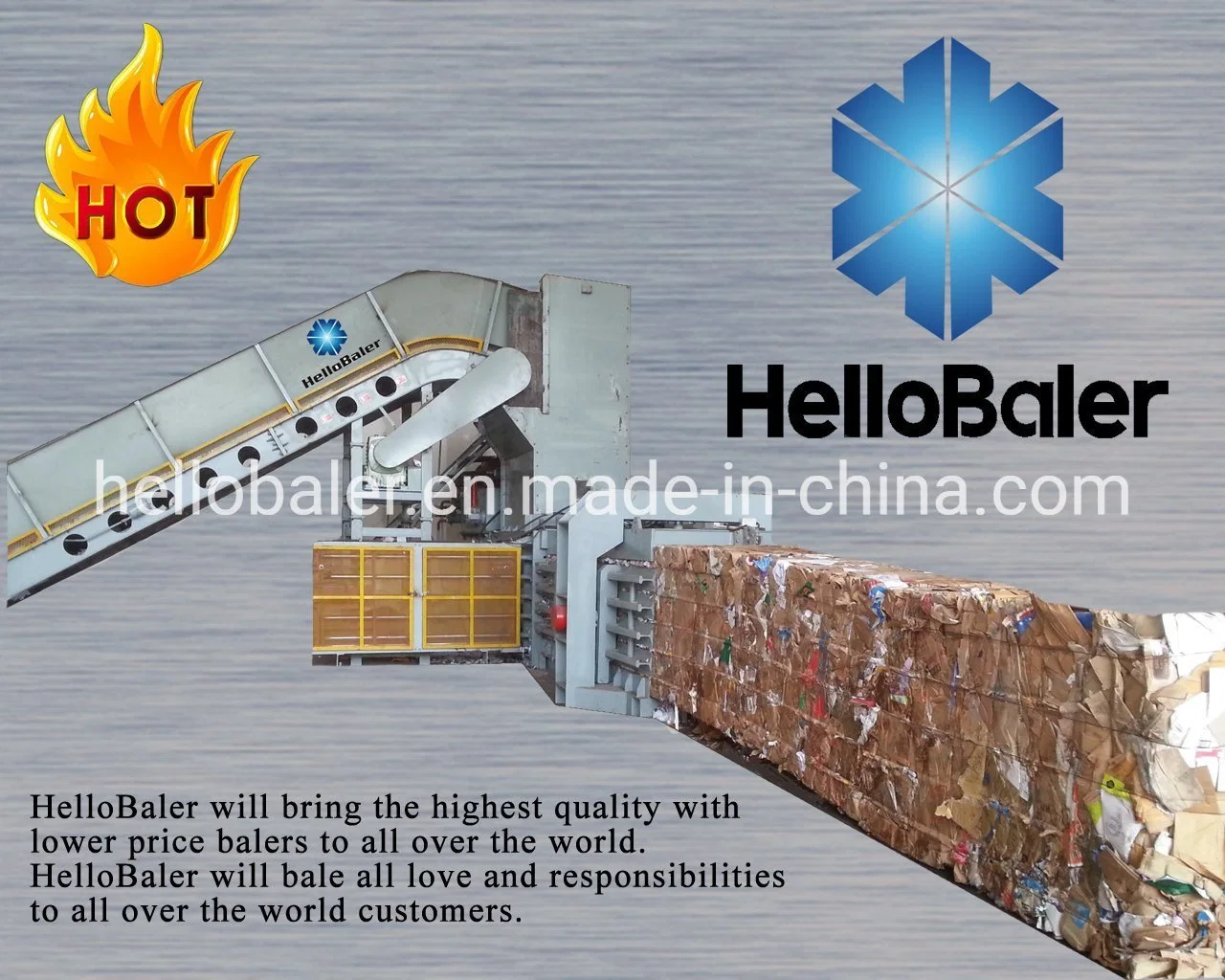 Hydraulic Automatic Horizontal Waste cartonBaler Machine with Conveyor