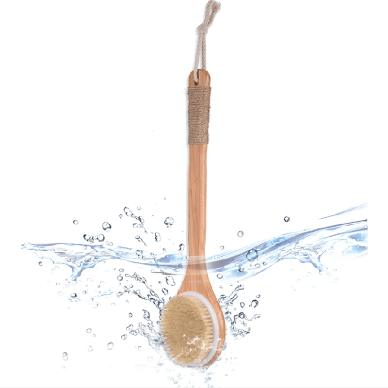 Long Handle Natural Bamboo Shower Bath for Body Cleaning