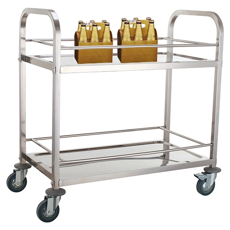 New Design Hot Sale 2 Tiers Square Tube Wagon Trolley with TPR Wheel