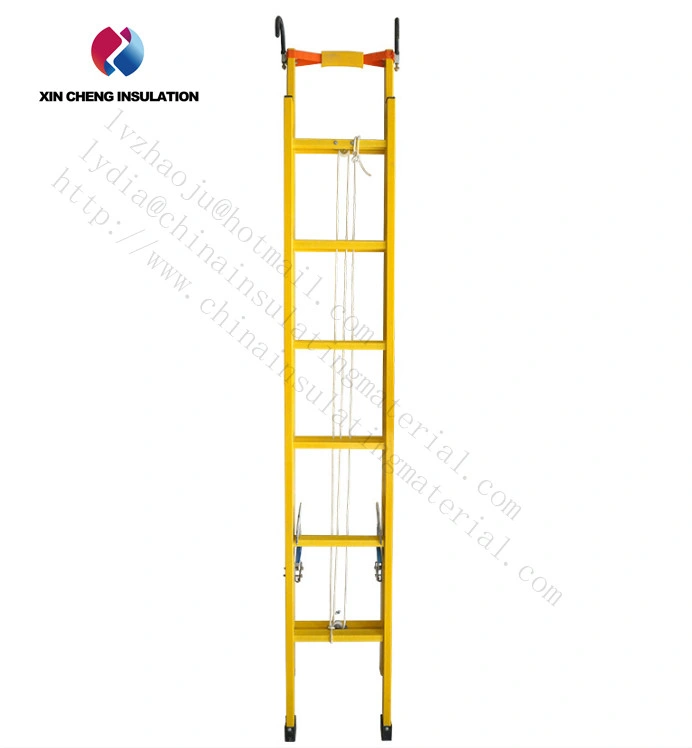 FRP Fiberglass Reinforced Plastic Insulating Extension Ladder with Aluminum Steps