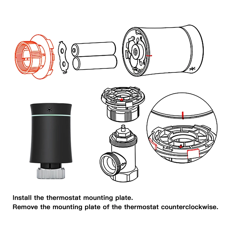 Adjustable Google Programmable Tuya WiFi Zigbee Trv Smart Thermostatic Radiator Valve Thermostat