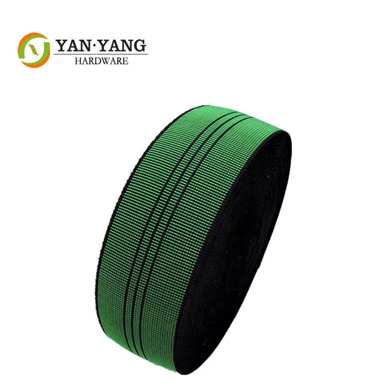 Manufacturer Customized Green Sofa Elastic 5cm High Tensile Elastic Webbing