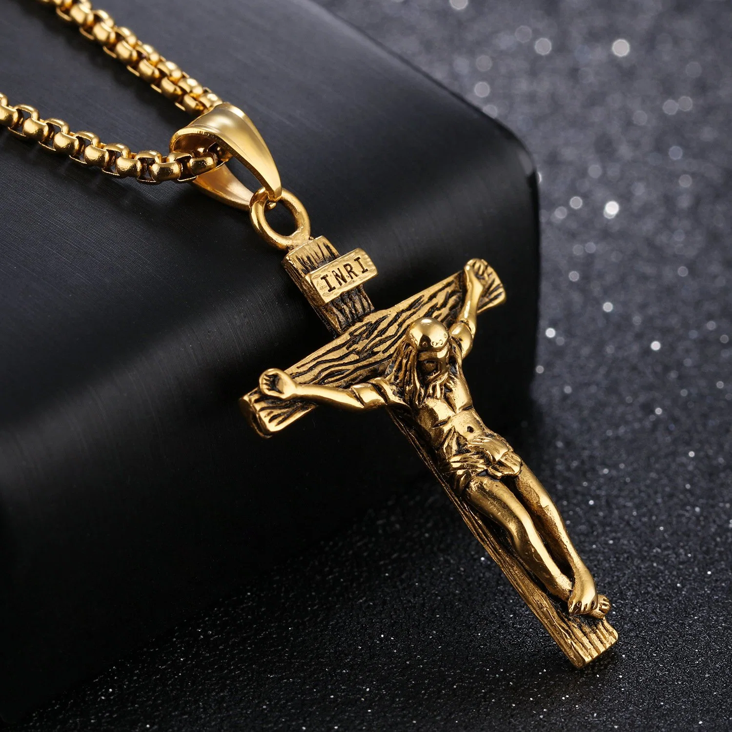 Stainless Steel Hip-Hop Jewelry Retro Cross Titanium Steel Men&prime; S Pendant Necklace Pure Steel Chain Jewelry Wholesale/Supplier