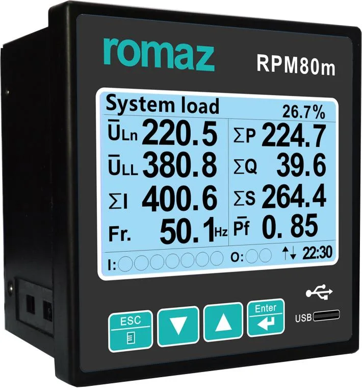 Rpm80M Medidor de potencia Multímetro analizador de red