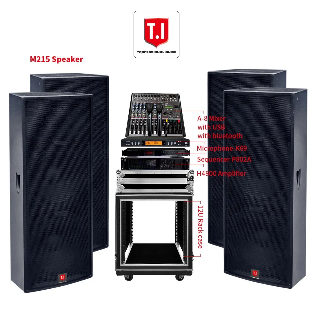 China Professional Audio Mini Dual 15 Inch Sound System Speakers Passive Full Range