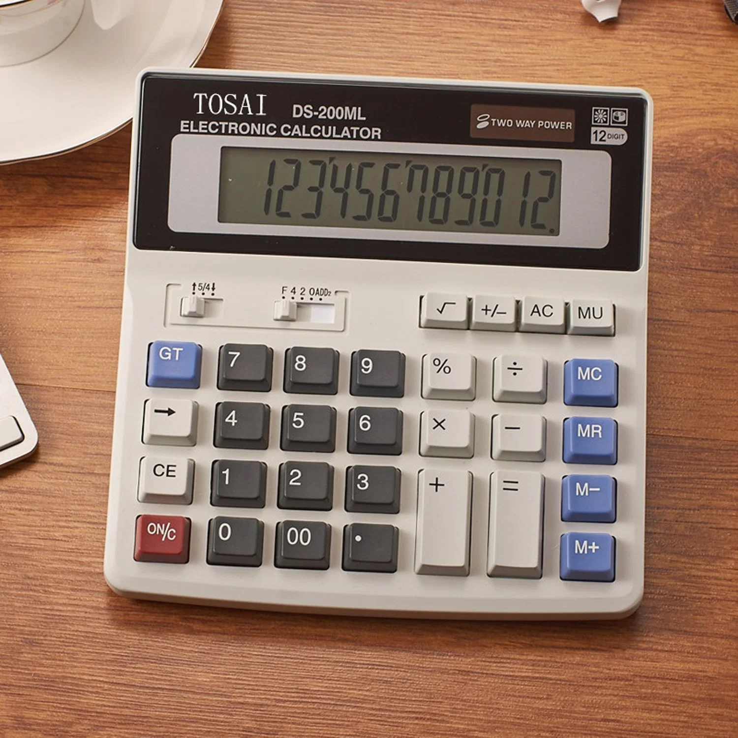 Función estándar calculadora de escritorio de la Electrónica de Potencia doble botón grande 12 dígitos de gran pantalla LCD multifunción Escritorio Databank calculadoras para Dail